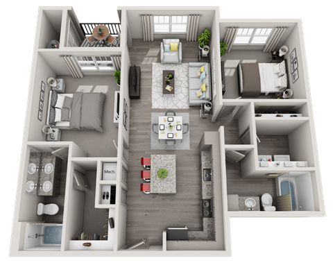 2 bed 2 bath at Foxwood Apartments, North Carolina